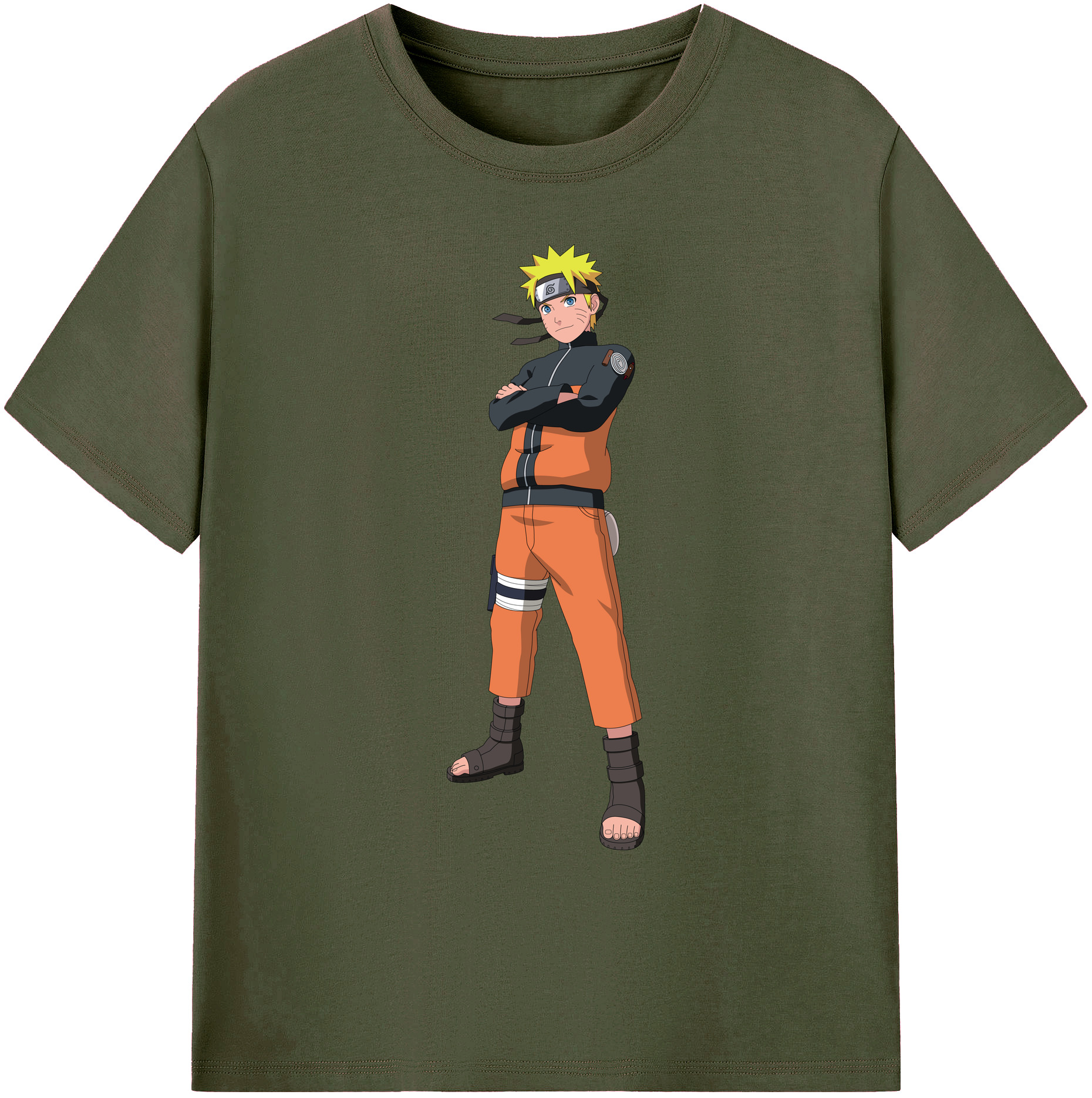 （画像用） NARUTO -ナルト- うずまき ナルト Uzumaki Naruto 綿100％ メンズ半袖Tシャツ｜肌触りやわらか＆通気性